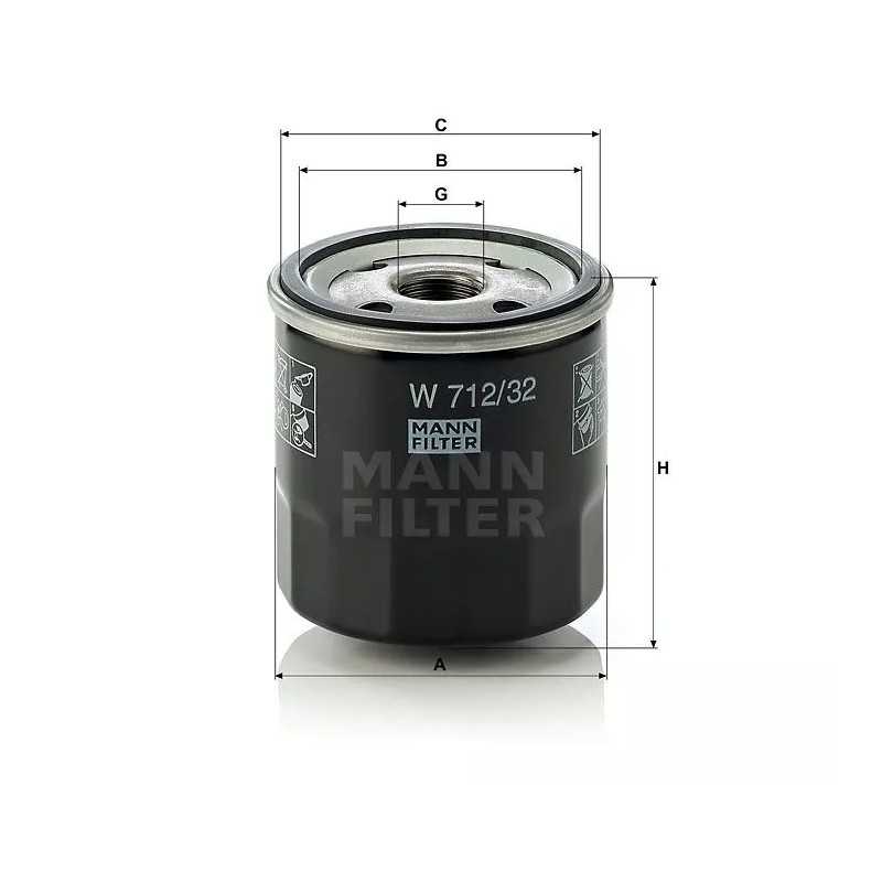 W 712/32 MANN-FILTER alyvos filtras