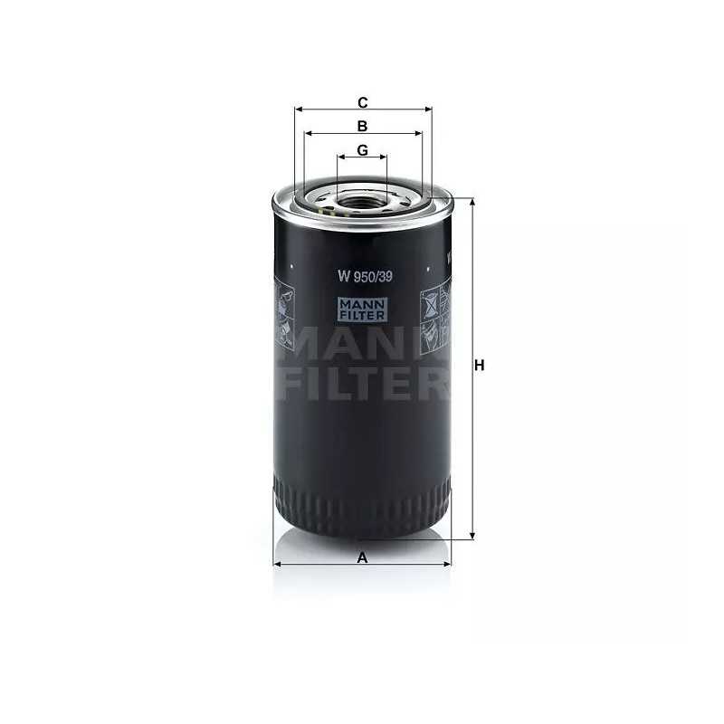 W 950/39 MANN-FILTER alyvos filtras