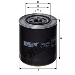 H40W02 Hengst alyvos filtras