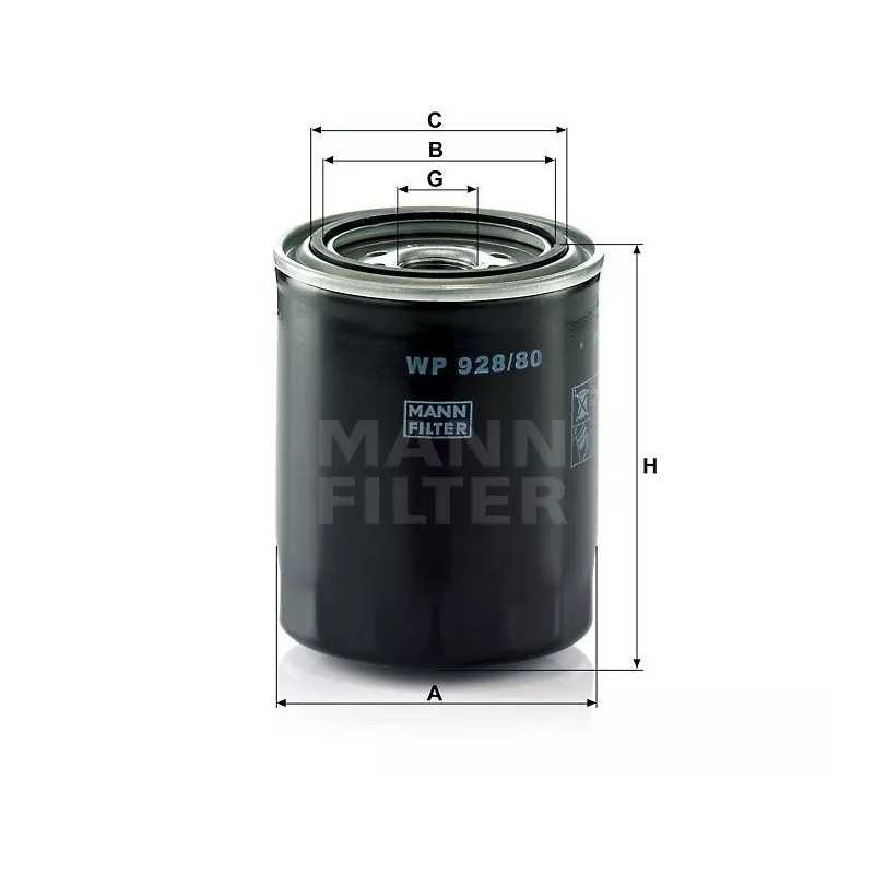 WP 928/80 MANN-FILTER ALYVOS FILTRAS VW TARO PICK-UP 90-