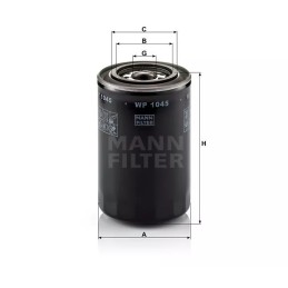 WP 1045 MANN-FILTER alyvos filtras MITSUBISHI PAJERO 2.8TD 93-