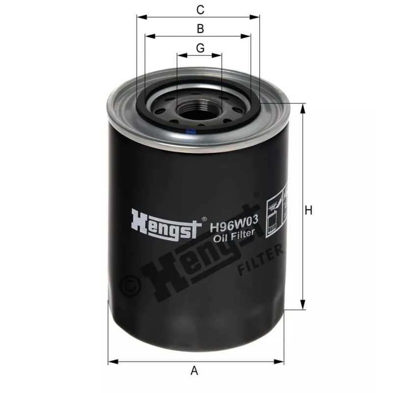 H96W03 Hengst alyvos filtras