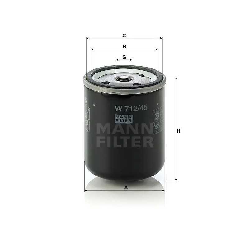 W 712/45 MANN-FILTER ALYVOS FILTRAS SCANIA 82/92/112/BK/K