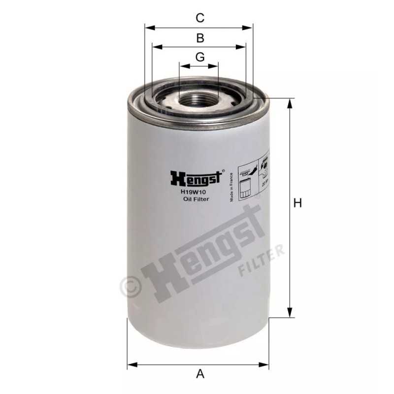 H19W10 Hengst alyvos filtras