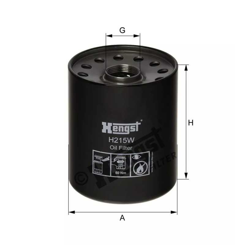 H215W Hengst alyvos filtras
