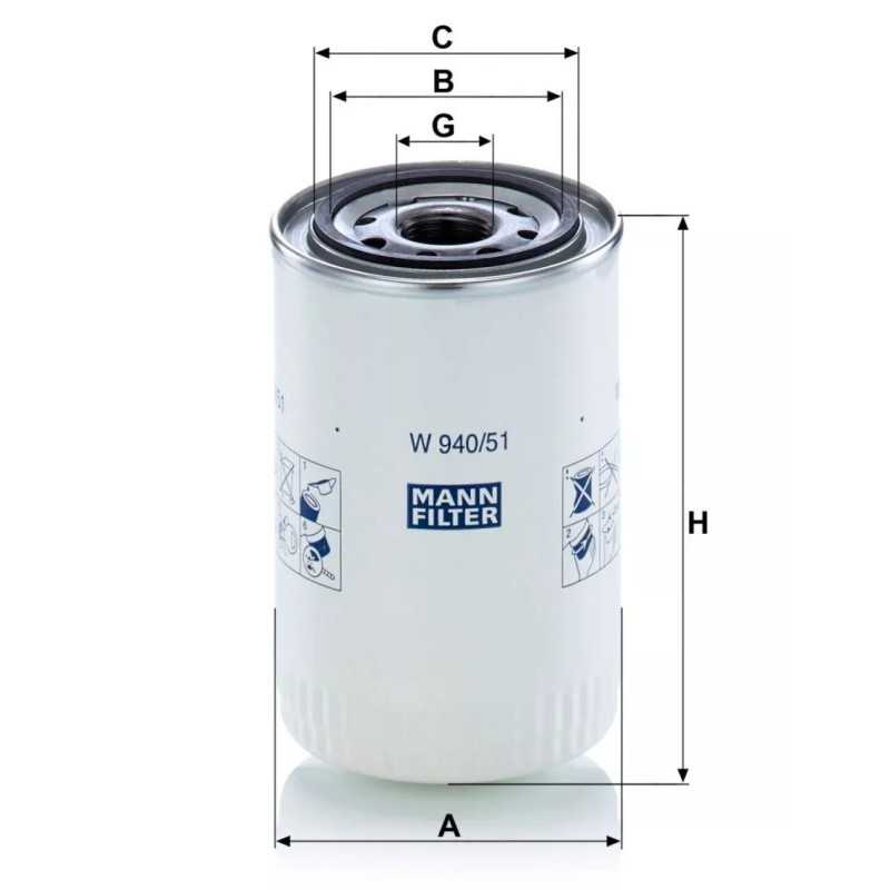 W 940/51 MANN-FILTER alyvos filtras automatinei pavarų dėžei