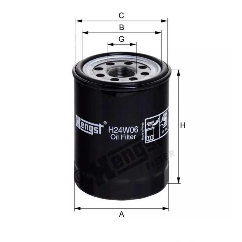 H24W06 Hengst alyvos filtras