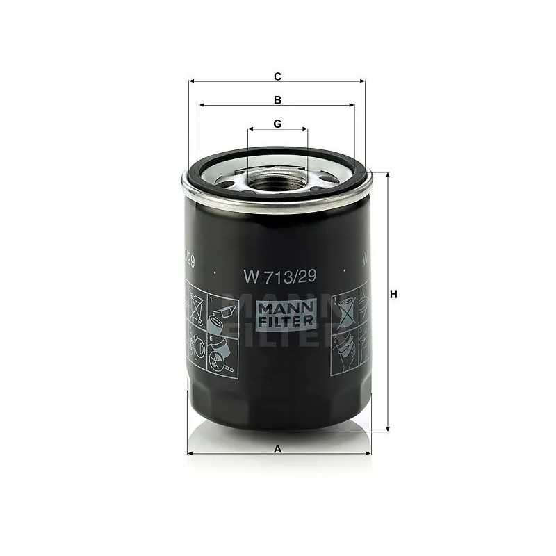 W 713/29 MANN-FILTER alyvos filtras JAGUAR LAND ROVER