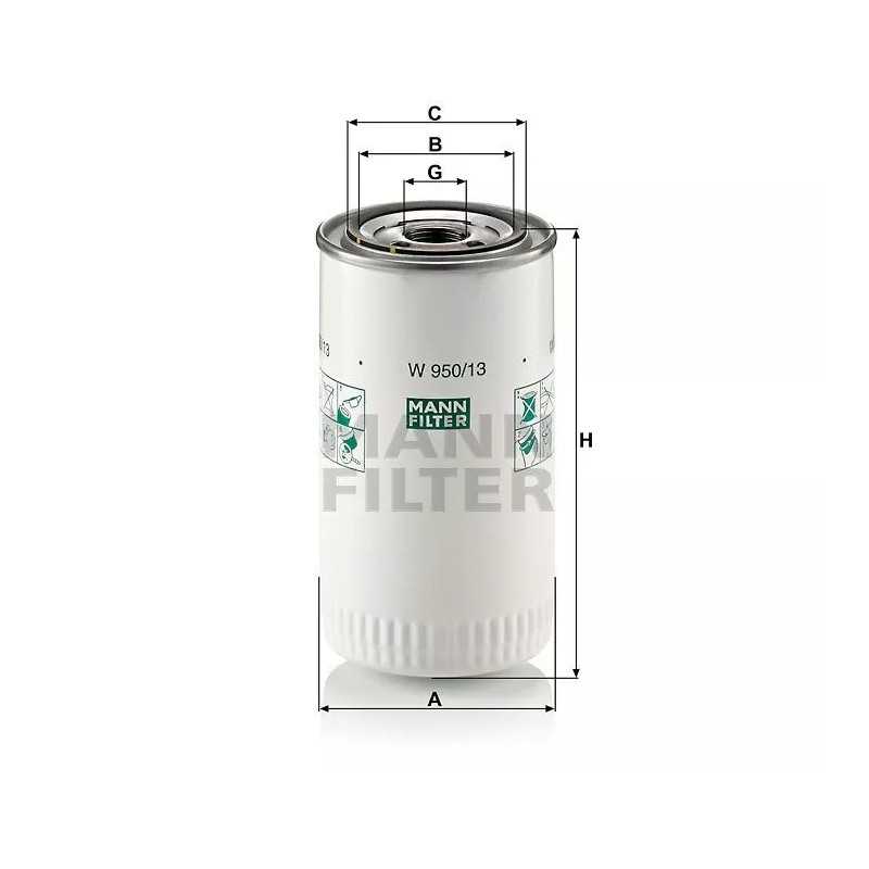 W 950/13 MANN-FILTER alyvos filtras