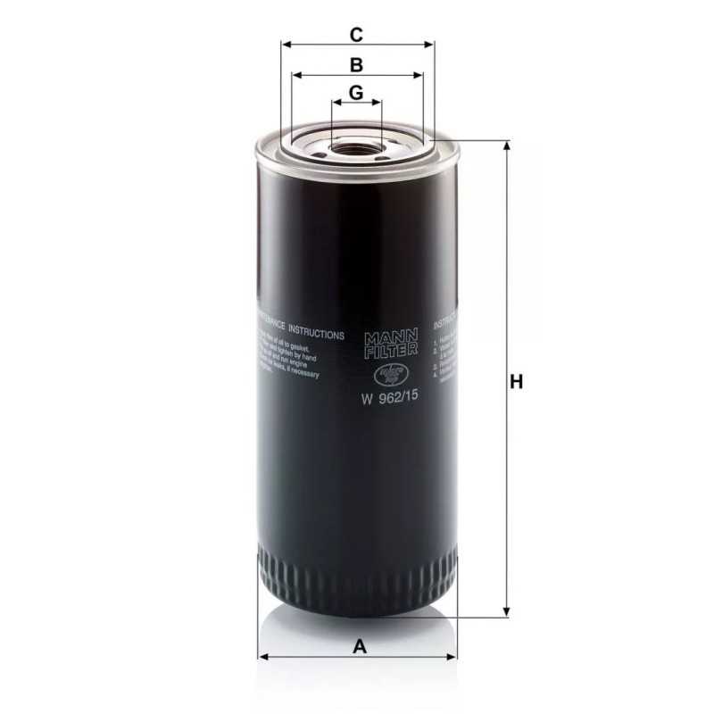 W 962/15 MANN-FILTER hidraulinis filtras