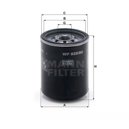 WP 920/80 MANN-FILTER alyvos filtras MITSUBISHI 1.8TD