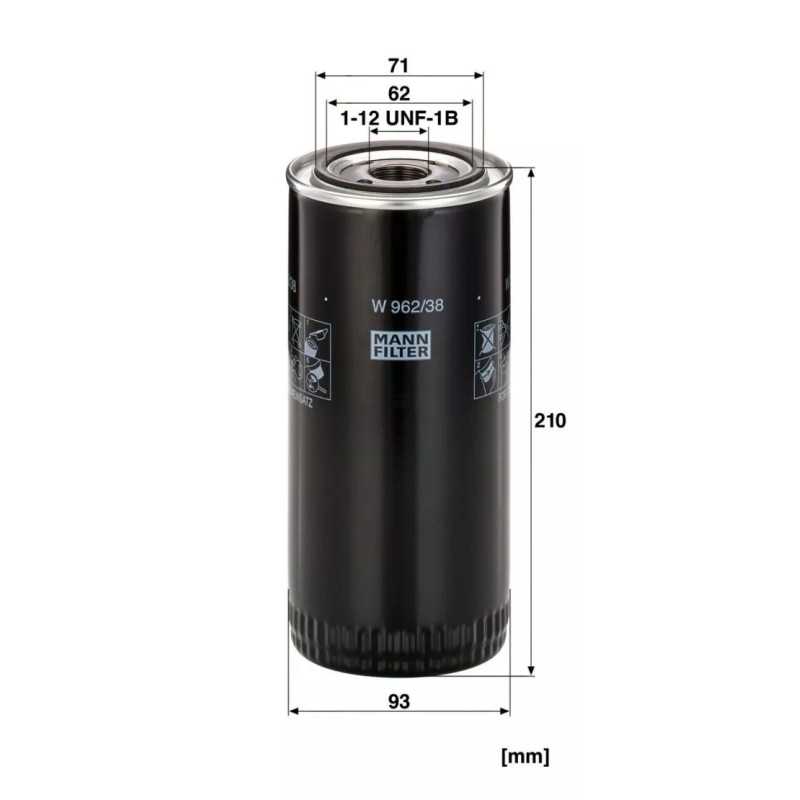 W 962/38 MANN-FILTER alyvos filtras