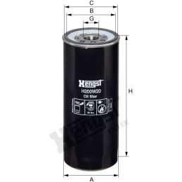 H200W20 Hengst alyvos filtras