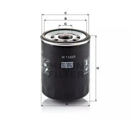 W 1140/5 MANN-FILTER alyvos filtras IVECO