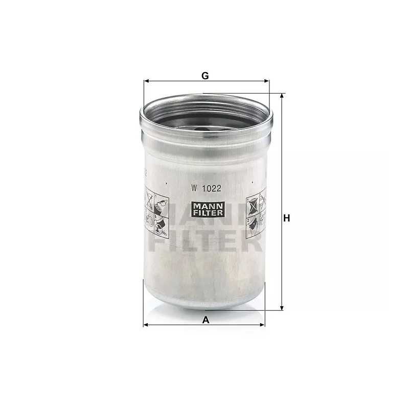W 1022 MANN-FILTER alyvos filtras