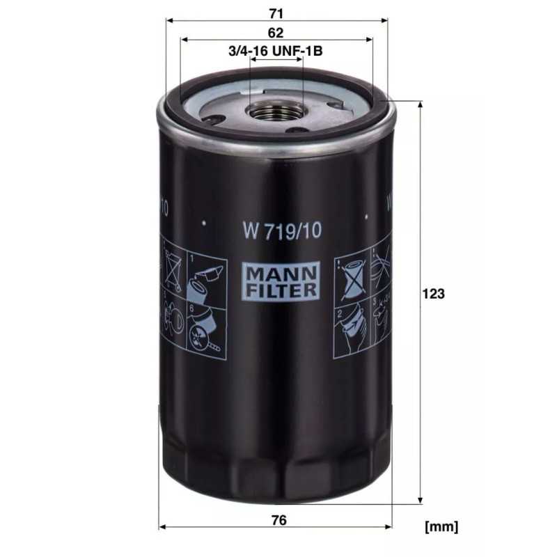 719/10 MANN-FILTER alyvos filtras