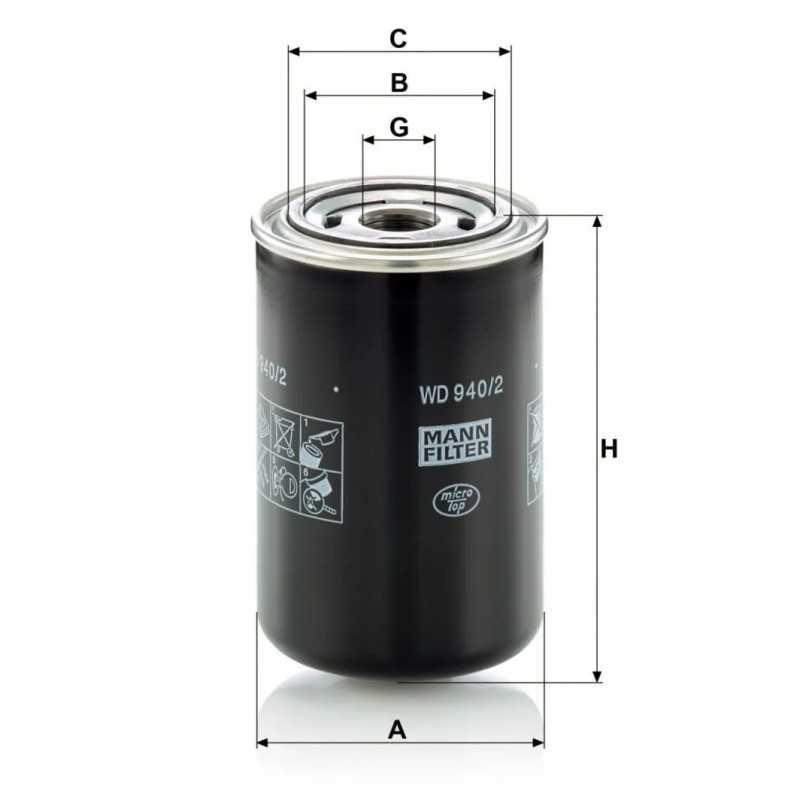 WD 940/2 MANN-FILTER alyvos filtras LANCIA, FIAT