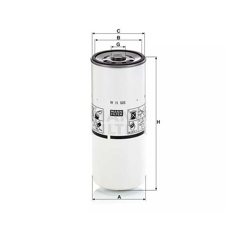 W11025 MANN alyvos filtras visiems varomiesiems ratams
