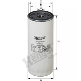 H200W40 Hengst alyvos filtras