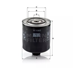 W 1130/2 MANN-FILTER ALYVOS FILTRAS AUDI A6 2.5TDI