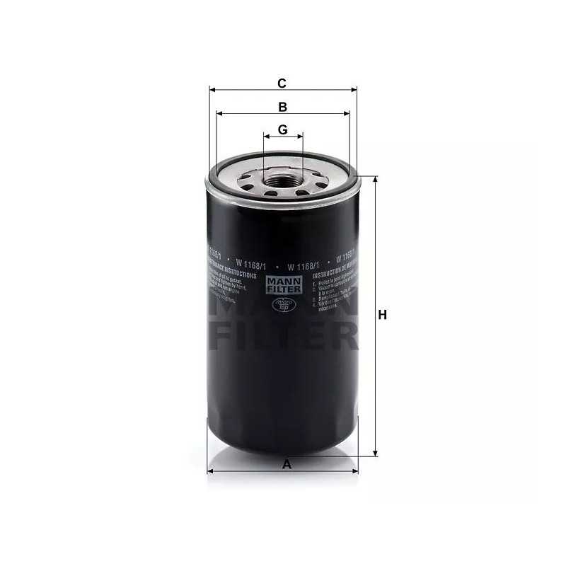 W 1168/1 MANN-FILTER alyvos filtras