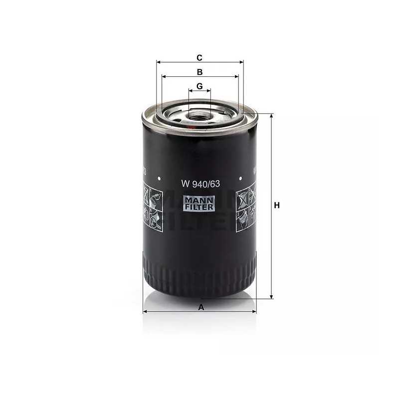 940/63 MANN-FILTER alyvos filtras