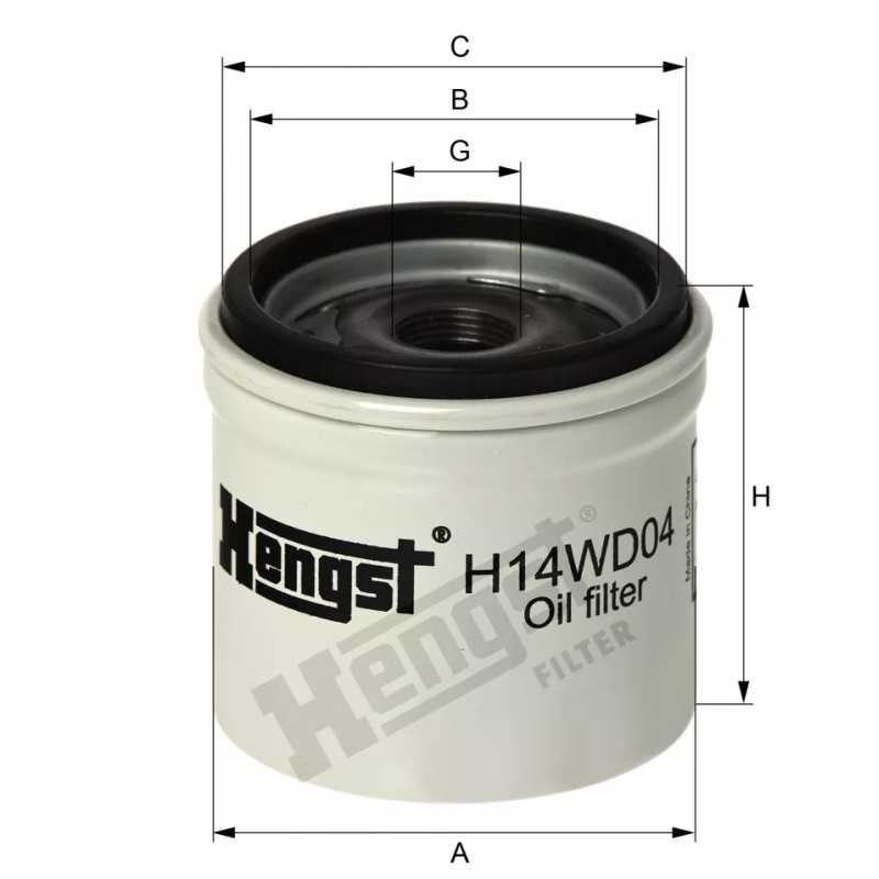 H14WD04 Hengst alyvos filtras