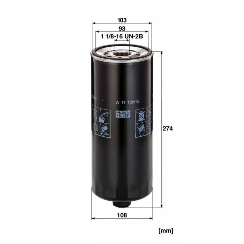 W 11102/15 MANN-FILTER alyvos filtras