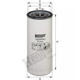 H200WN01 Hengst alyvos filtras