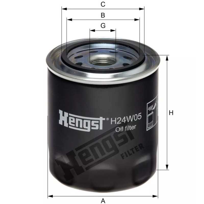 H24W05 Hengst alyvos filtras