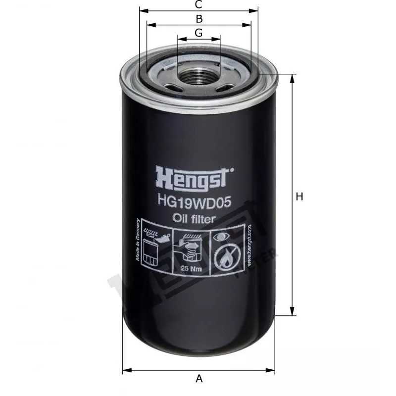 HG19WD05 Hengst alyvos filtras