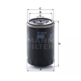 W 6014 MANN-FILTER alyvos filtras