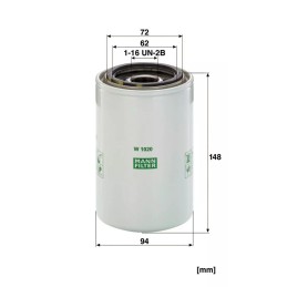 W 1020 MANN-FILTER alyvos filtras