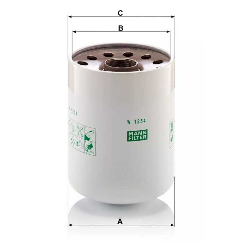 W 1254X MANN-FILTER alyvos filtras