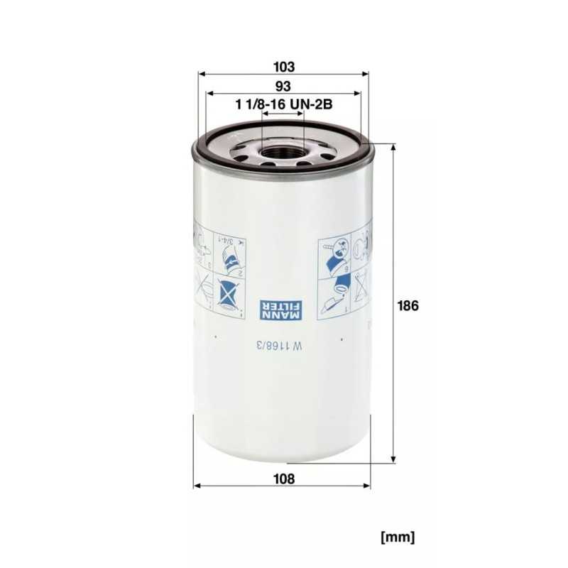 1168/3 MANN-FILTER alyvos filtras