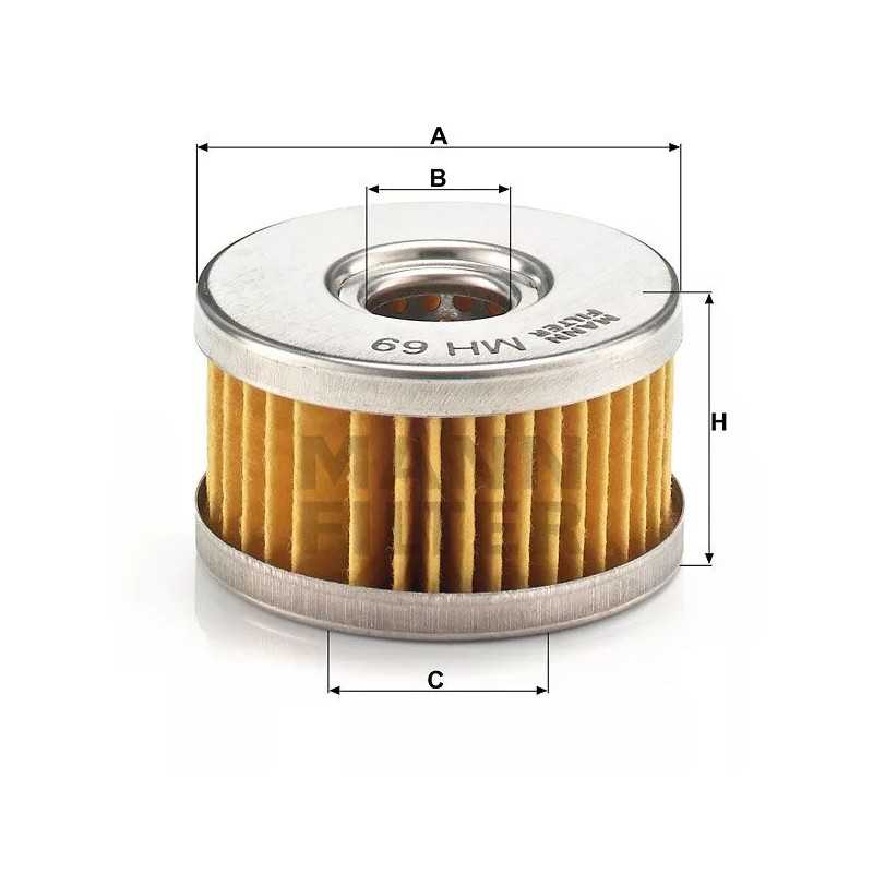 MH 69 MANN-FILTER alyvos filtras