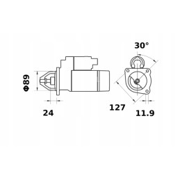 Fendt Renault Case MWM 12v 3 2kw Mahle starteris