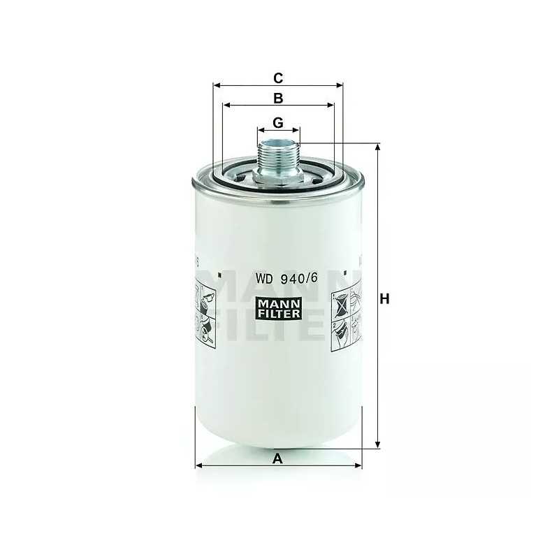 WD940/6 MANN filtro pavarų dėžės filtras