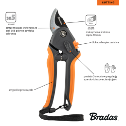 V serijos genėtuvas su reguliuojamu rankenos angos kampu, slenkančiu peiliu, SK5 plienas -KT-V1048