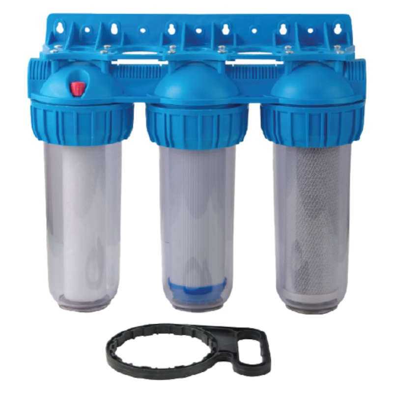 Trigubas vandens filtras / korpusas 3x10 - 1 "