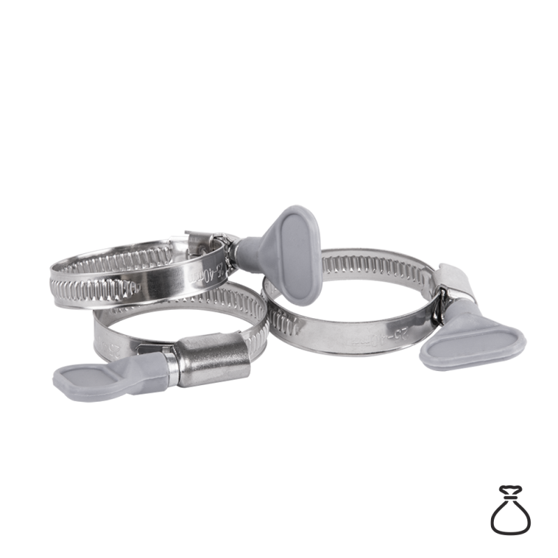 Nerūdijančio plieno sliekinis spaustukas 20-35 mm su drugeliu -BSGRIP 20-35/9L