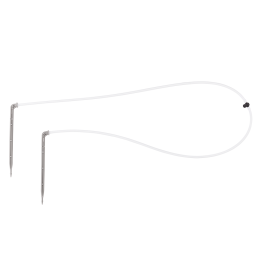 2x ilgi kampiniai laistymo antgaliai 2,2 l/val. su dvipuse jungtimi, 2x PE žarna 50 cm -DSK-3222L