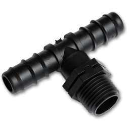 T formos jungtis GZ 1/2", 2x žarnos kamščiai 20 mm -DSWA06-1220L