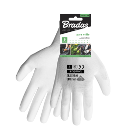 GRYNAI BALTOS poliuretano apsauginės pirštinės, 9 dydis -RWPWH9