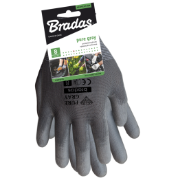 PILKOS spalvos poliuretano apsauginės pirštinės, 11 dydis -RWPGY11