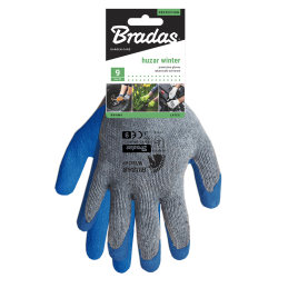 HUZAR ŽIEMOS latekso apsauginės pirštinės, 10 dydis, lizdinėje pakuotėje -RWHW10