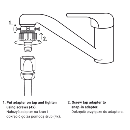 WHITE LINE čiaupo jungtis, kurios maksimalus montavimo skersmuo yra 18,5 mm -WL-4122