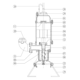 HARPIA 1100 S (1,1 kW, 230 V) Mokėjimo / sraigtinis siurblys