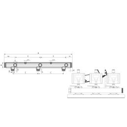 Kolektorius (2) hidraulinis sraigtas 2 "+2x1 1/2" 6505