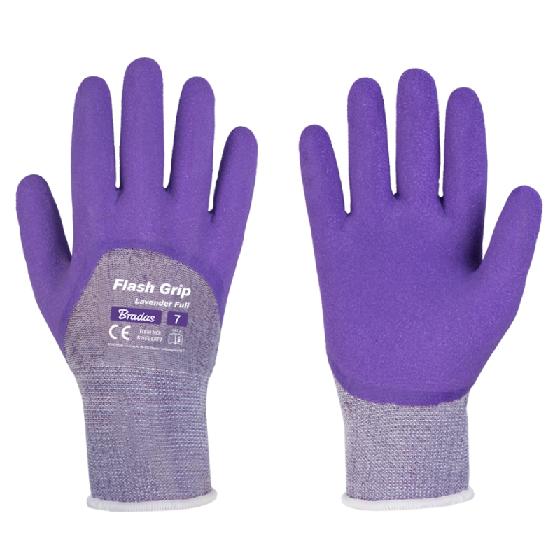 Apsauginės pirštinės FLASH GRIP LAVENDER FULL, 8 dydis -RWFGLRF8